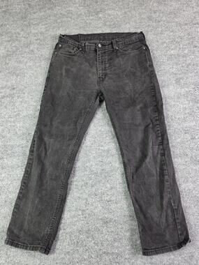 Levi's 541 Jeans Mens 36x30 Black Cotton Denim Straight Leg Dark Wash Workwear